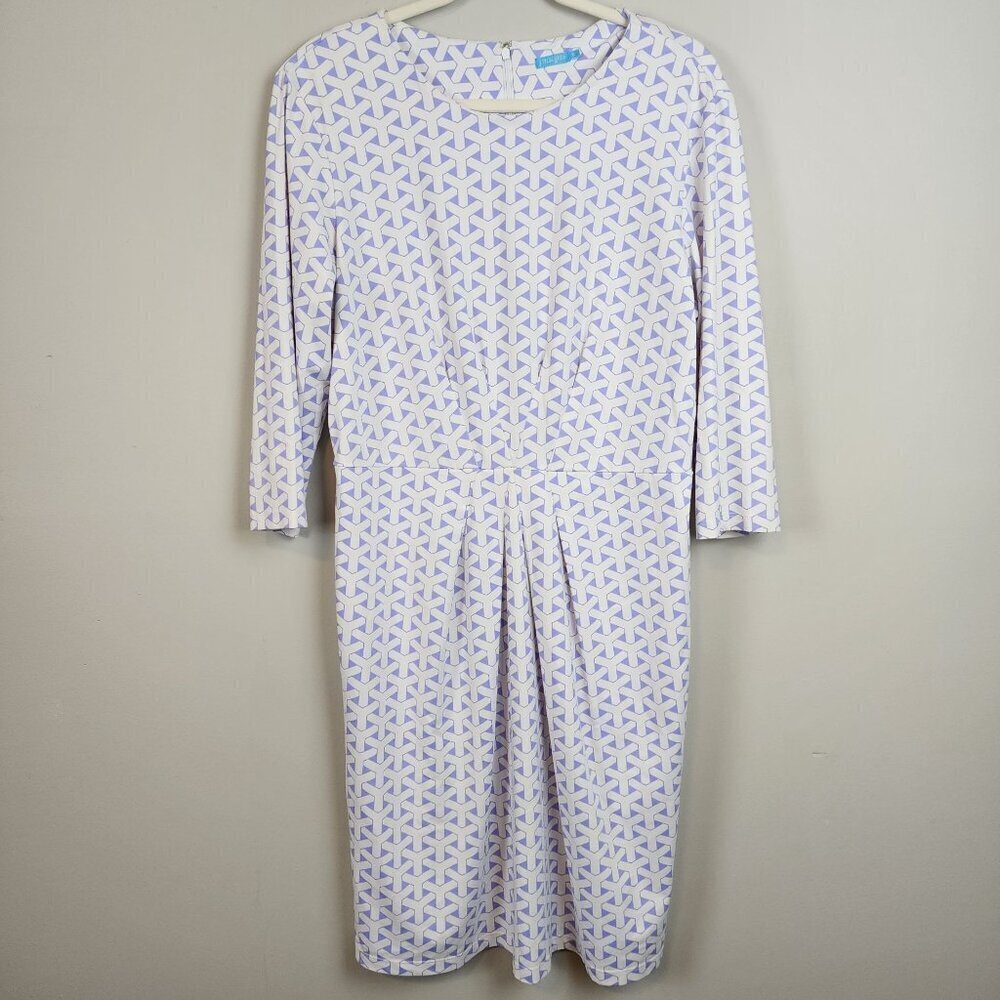 J.Mclaughlin dress sz XL women white geometric pattern Catalina fabric - Picture 8 of 13